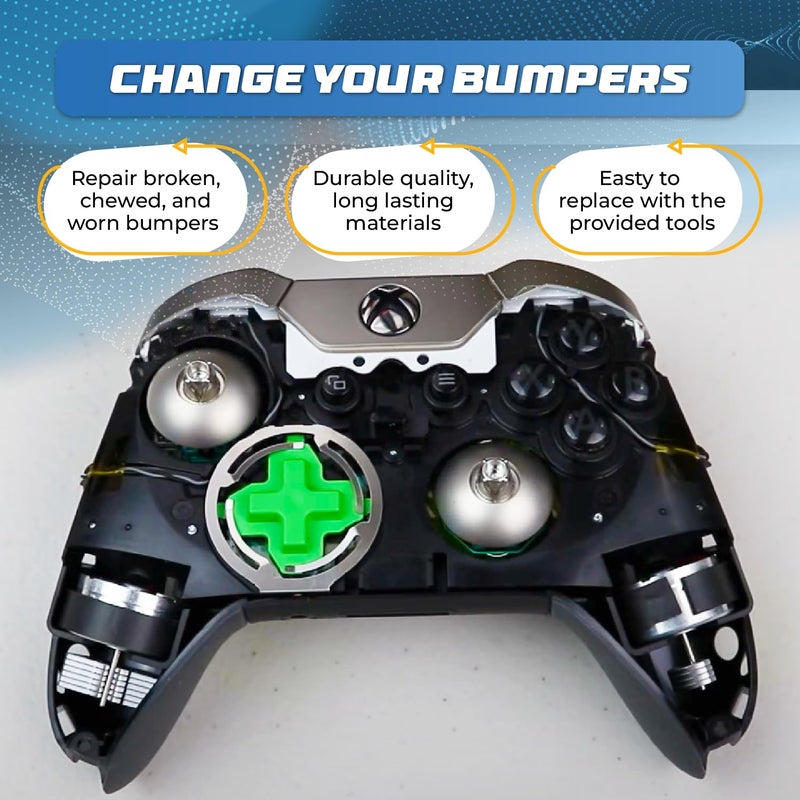 SOSS GAMINGÂ® 2024 Upgraded Bumpers Replacement Kit - Ultra Durable Version - Comes with T6 T8 Screwdriver Repair and Fix - For Xbox One Elite Series 1 Controllers - LB RB Button Triggers Parts (Elite - First Edition) - Image 3